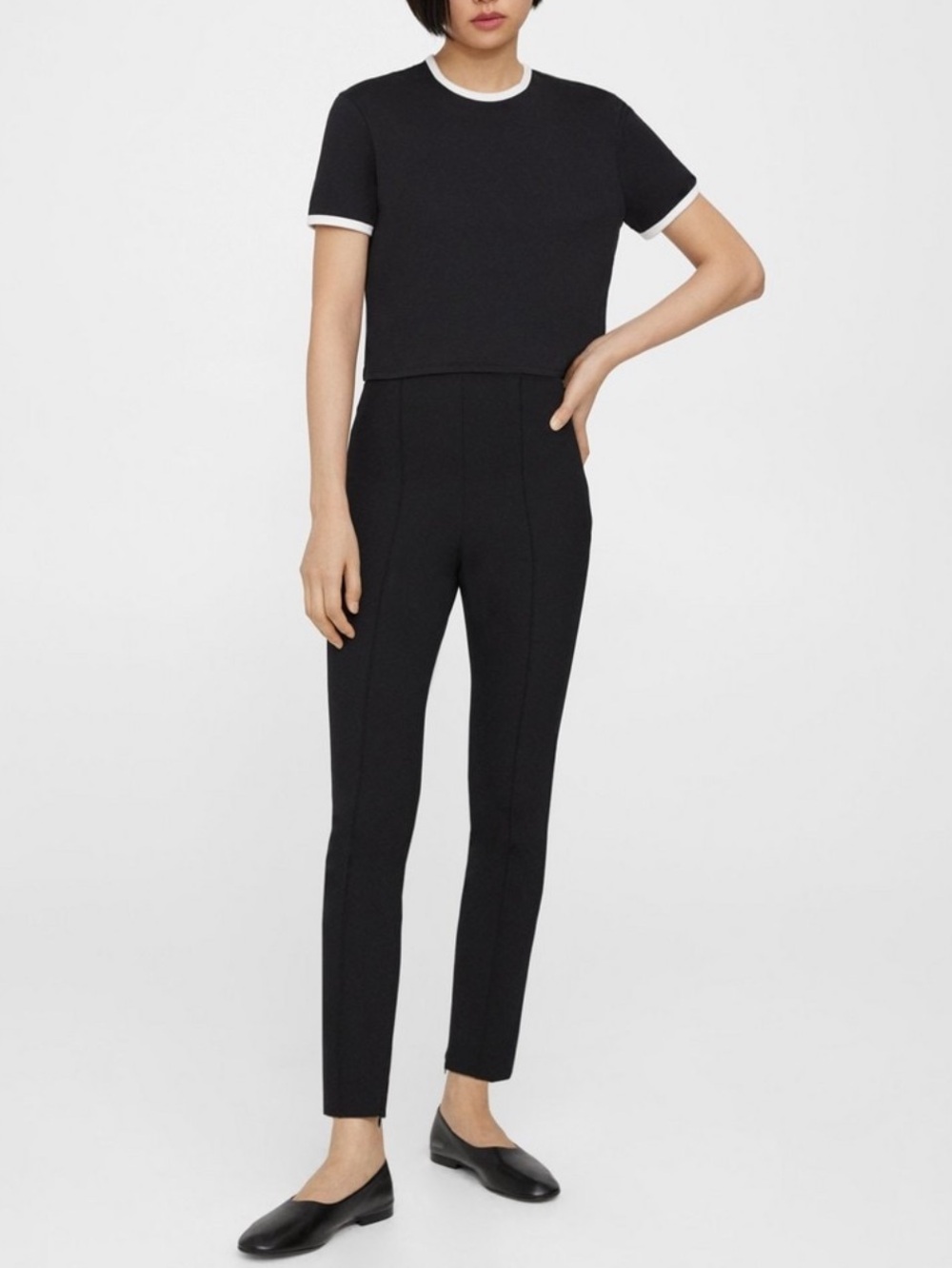 Theory Designer Pintucked Pant in Heather Grey